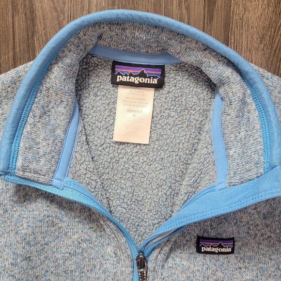 Patagonia Womens Quarter Zip Fleece Pullover Size M Blue - Picture 1 of 7